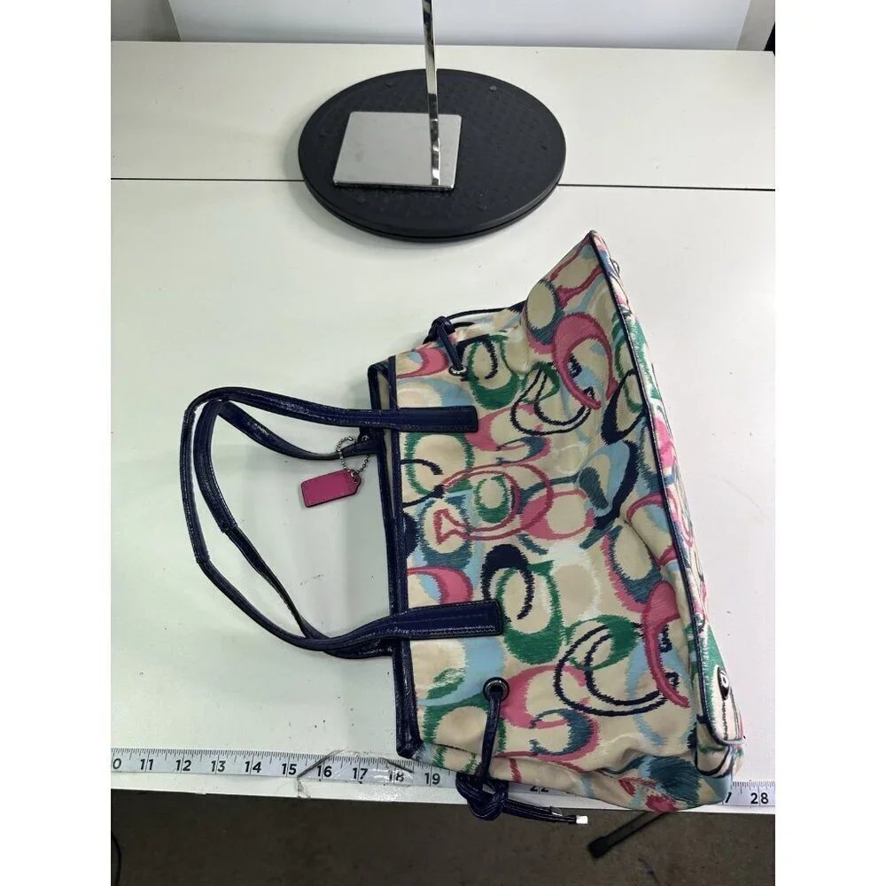 DAMAGED STRAPS - Coach F24453 Ikat Large Carryall Multicolored Signature C